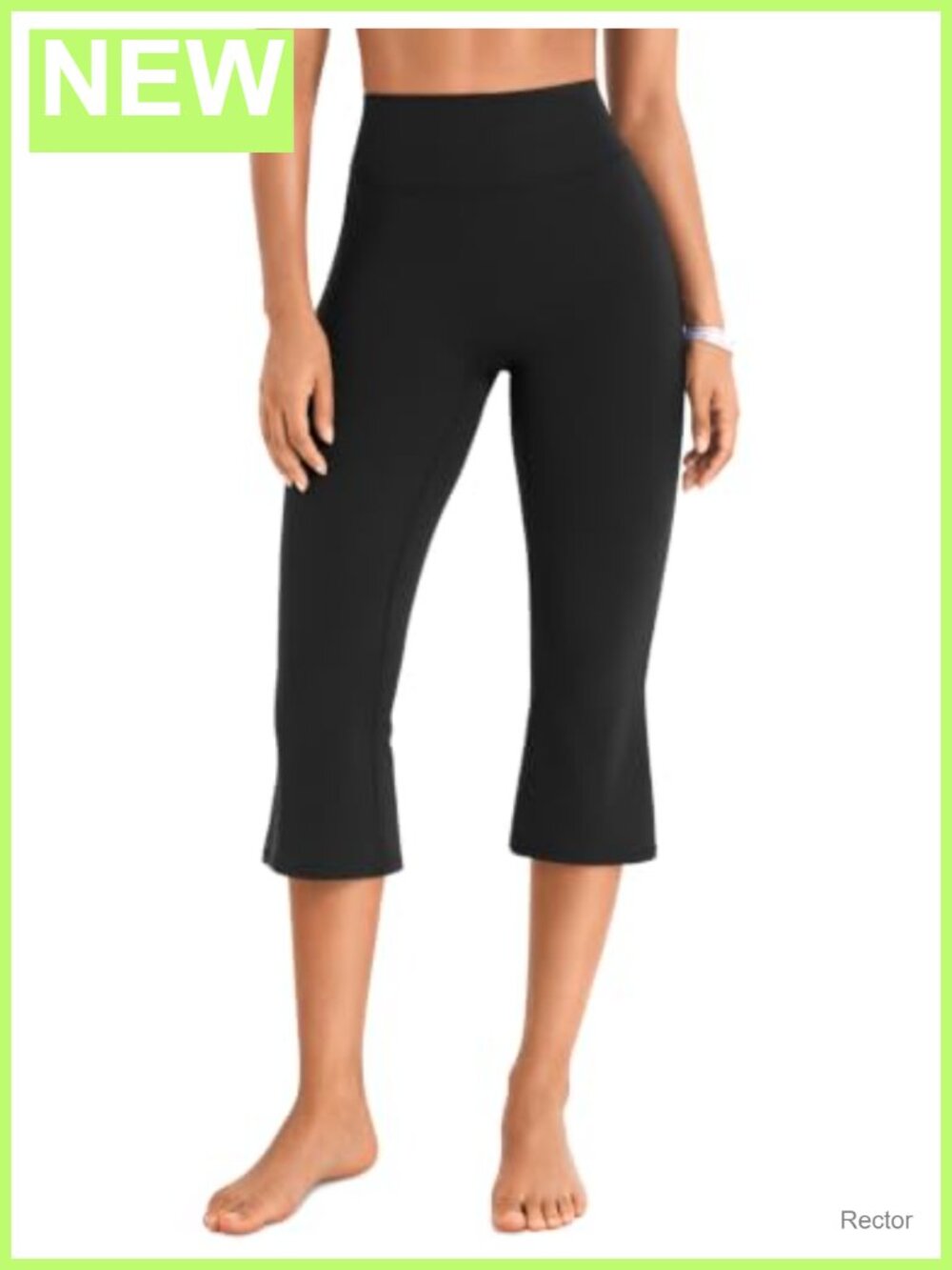 High Waist Capri Yoga Flare Leggings Ruched Booty Lift Nylon Spandex